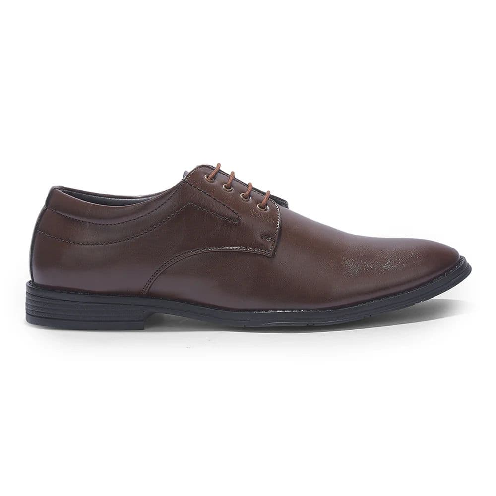 Fortune HML-86E Brown Formal Lacing Derby Shoes for Men by Liberty — photo 4