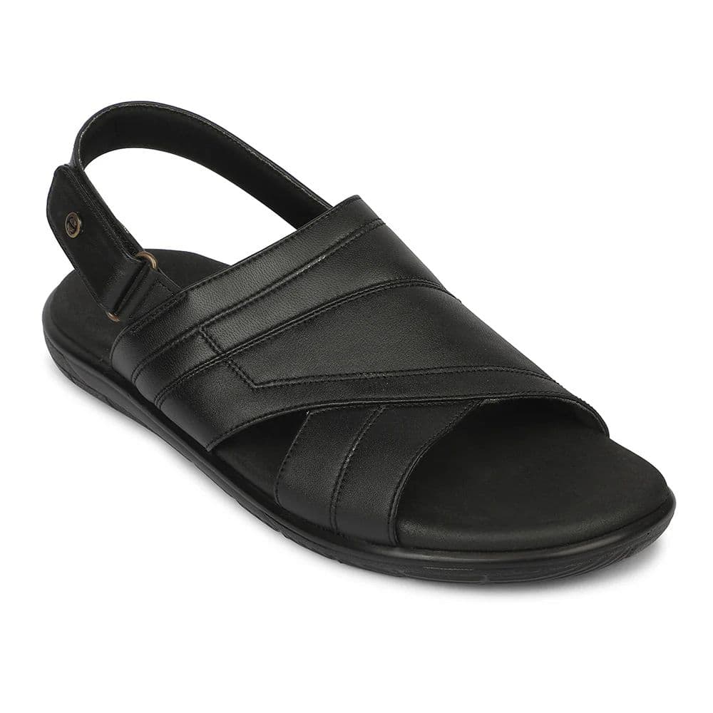 Healers MDG-1 Everyday Comfort Black Formal Sandal for Men by Liberty — 6/40 / Black