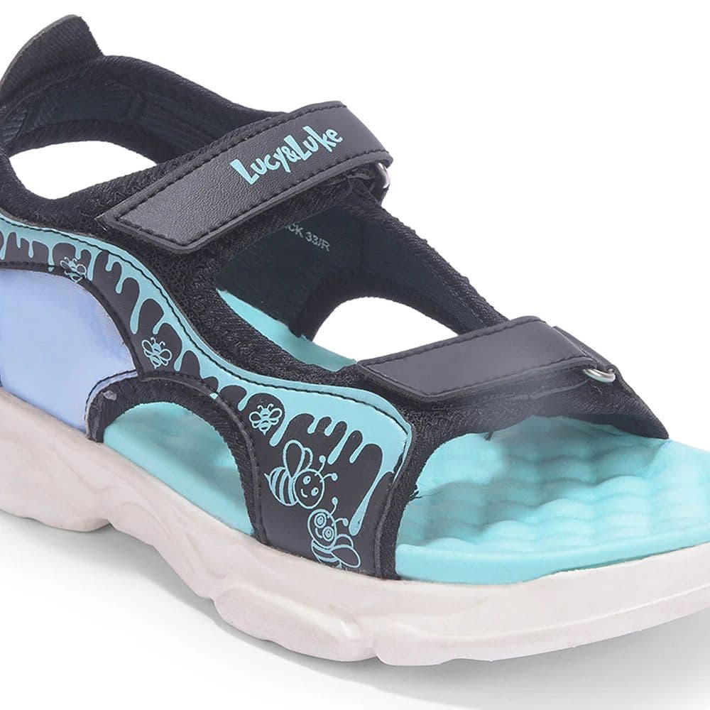 Lucy & Luke Black Casual Sandal For Kids HIPPO-30SE By Liberty — photo 6