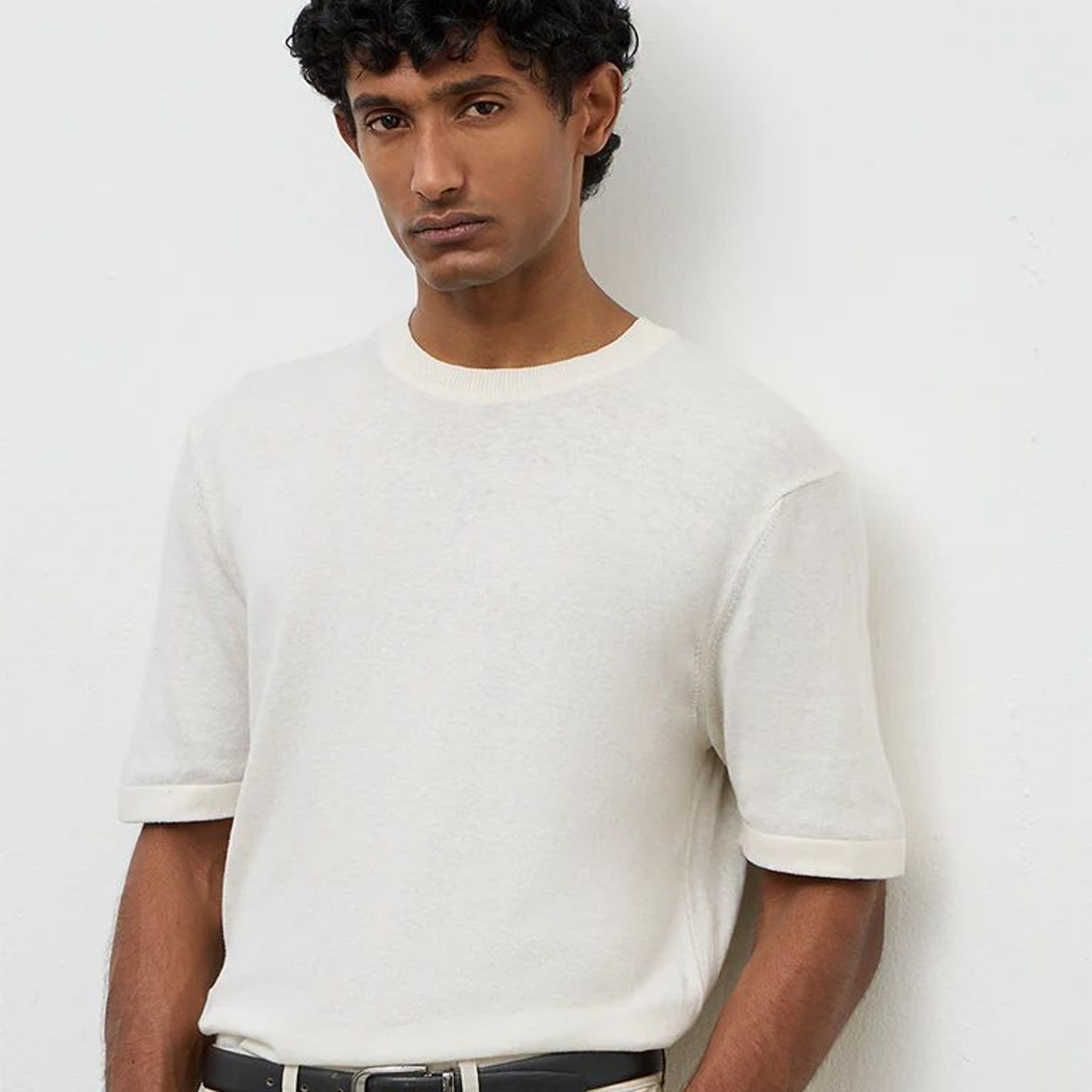 Ascot Off-White Relaxed-Fit Cotton-Blend T-Shirt