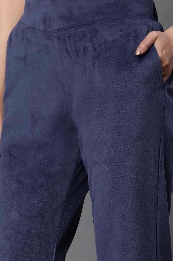Blue Velvet Straight Pants — photo 7