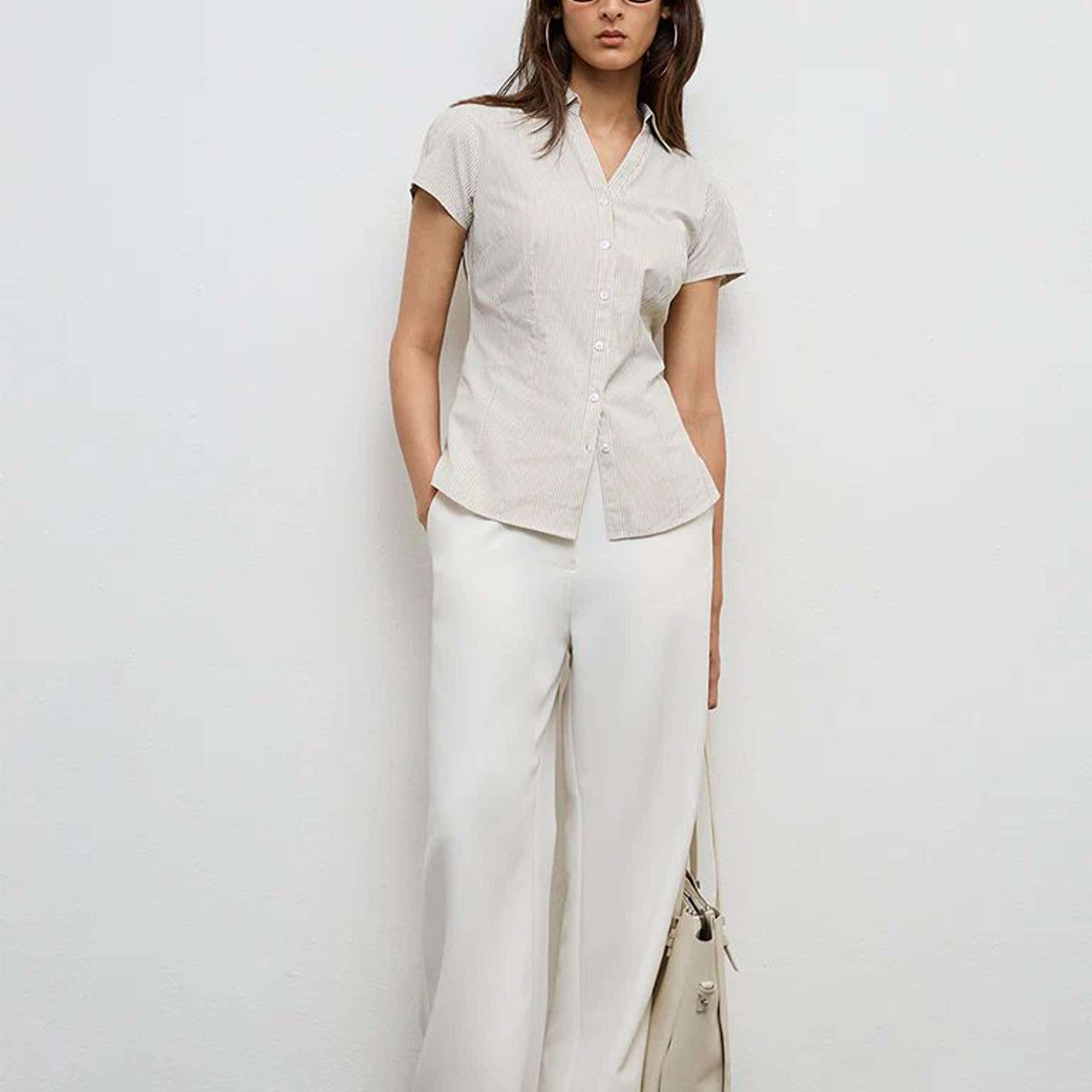 Wardrobe Beige Striped Shirt