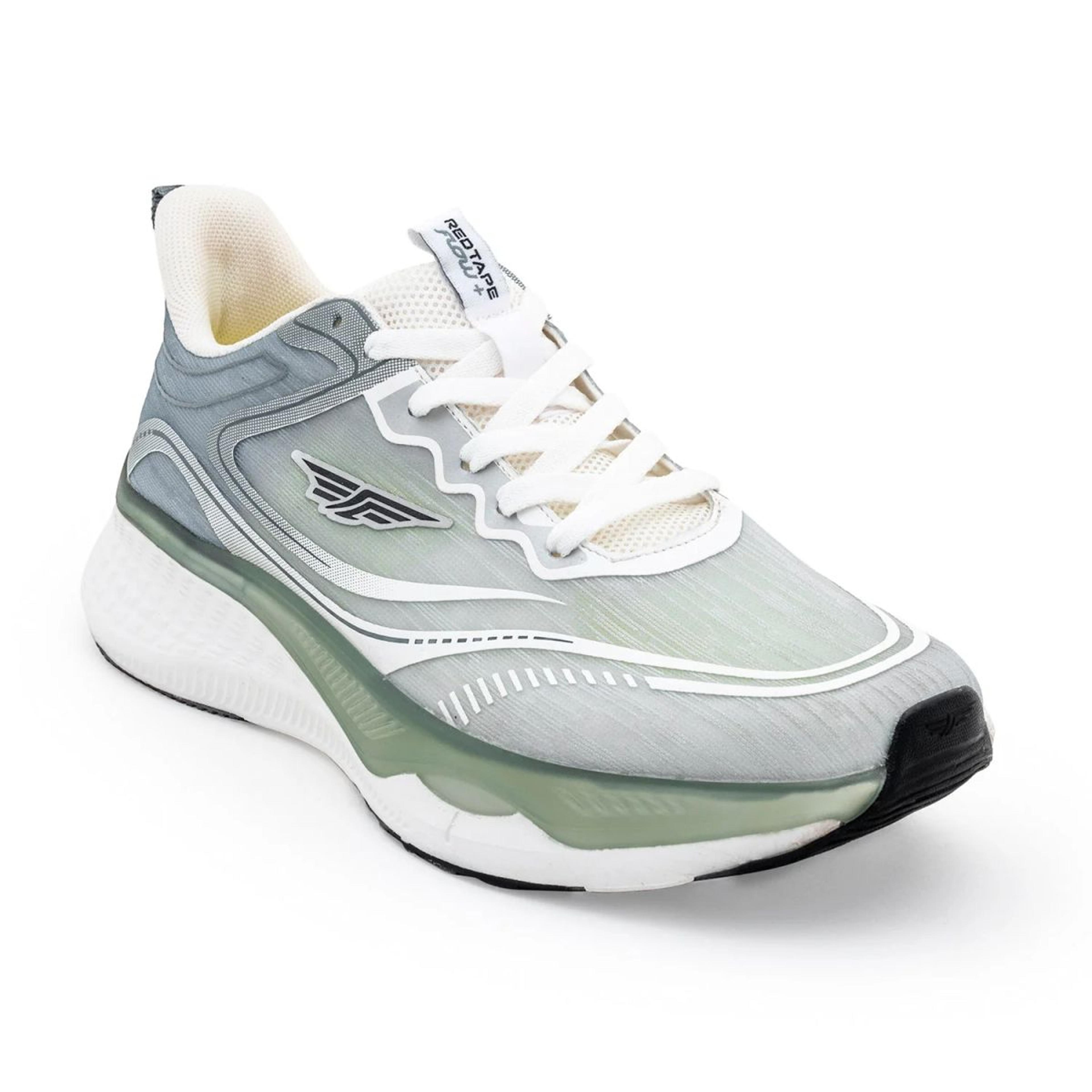 Athleisure Sports Shoes for Men in White and Green | Low-Cut Shoes.