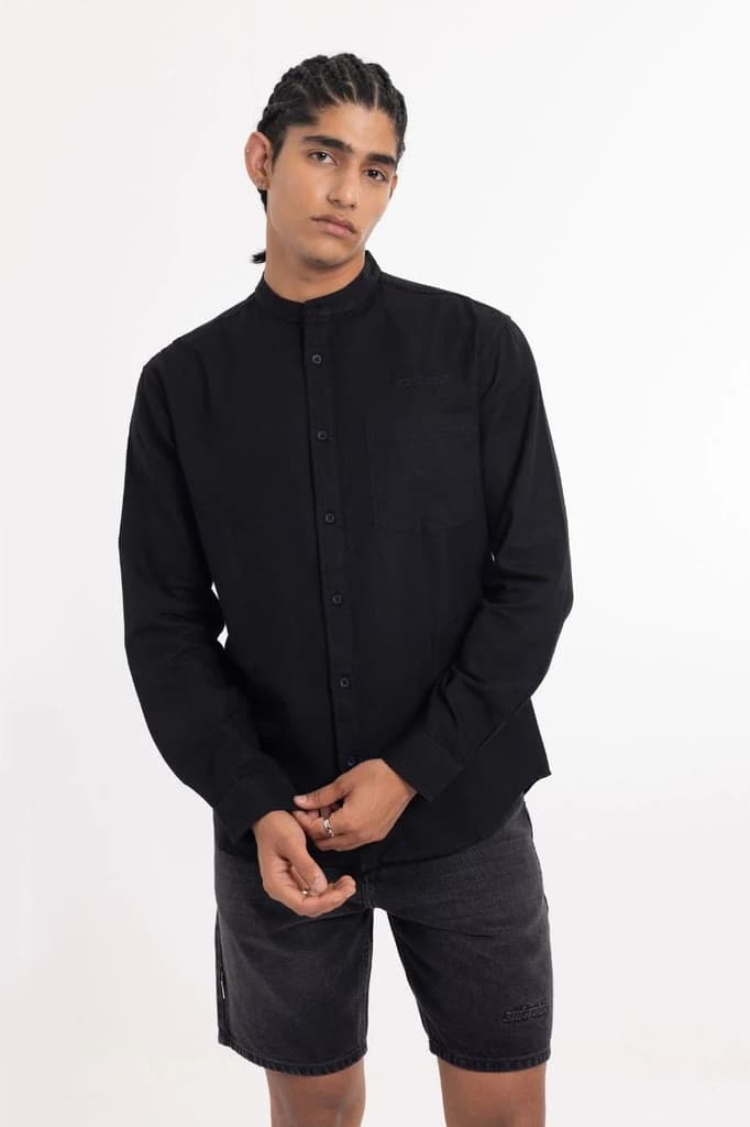Linen Shirt // Black — S