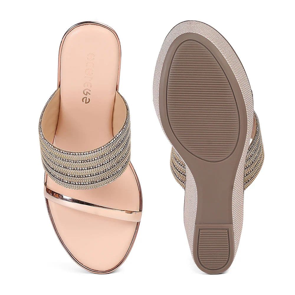 Healers STY-113 Women's Peach Casual Wedge Heeled Sandals - PARTY EDIT Special — photo 4
