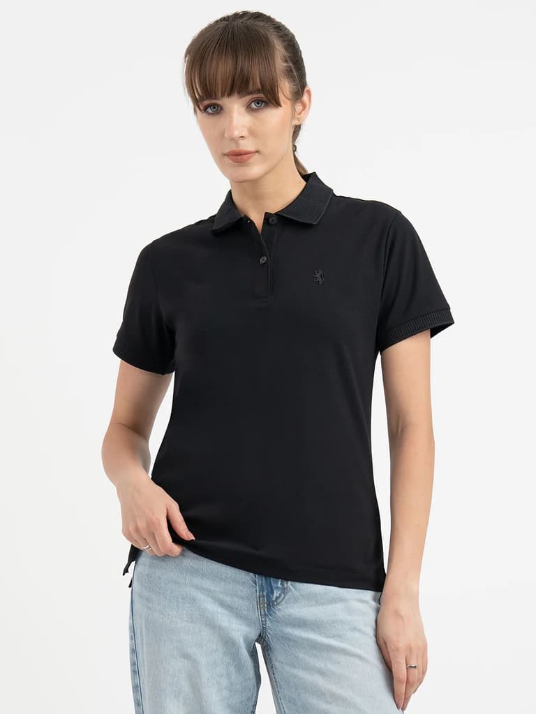 Polo T Shirts for Women in Black — S / Black