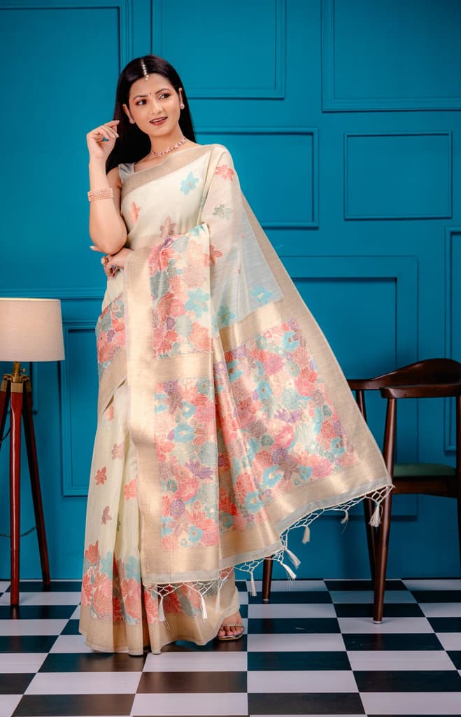 Mimosa Women's Woven Design Banarasi Style Art Silk Saree With Blouse Piece : SA00001785PSFREE — photo 5