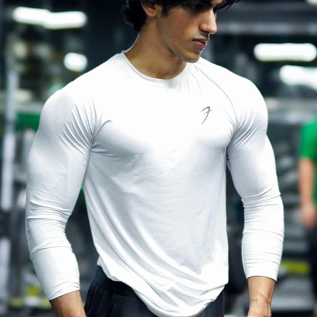 Bare Nylon Fullsleeves T-shirt White