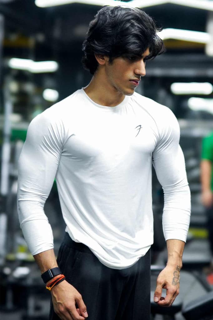 Bare Nylon Fullsleeves T-shirt White — S