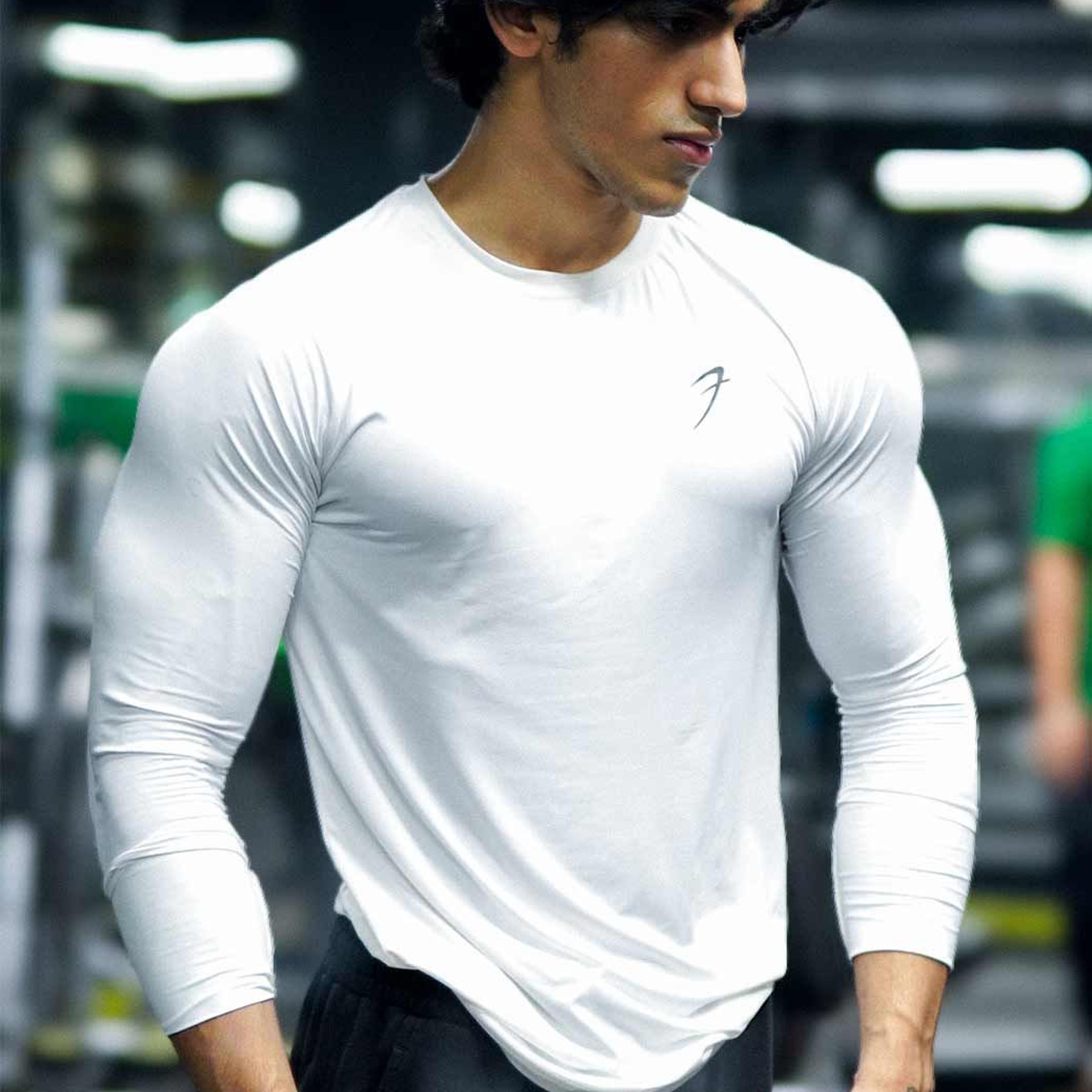 Bare Nylon Fullsleeves T-shirt White