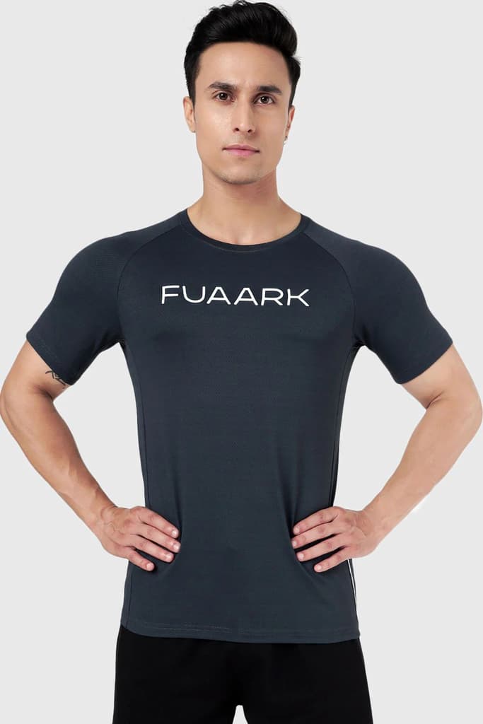 Aura Textured T-shirt Graphite — photo 4