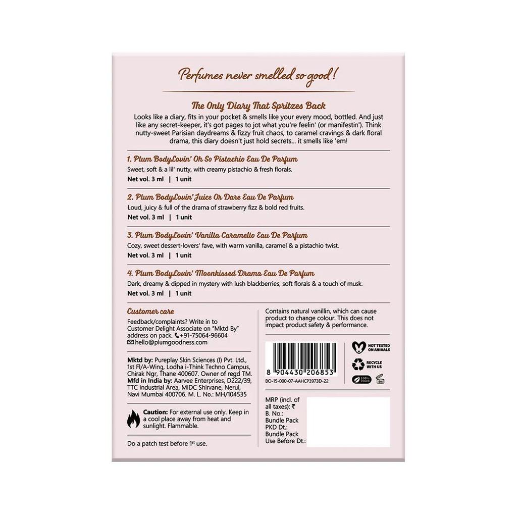 Pocket Diary Perfume Discovery Set by Plum BodyLovin'