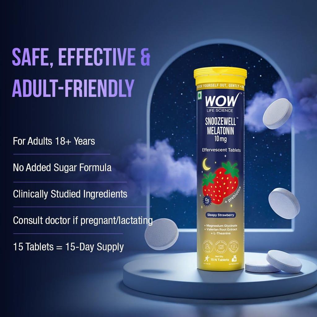 Snoozewell Melatonin Effervescent Tablets Promotes Relaxation