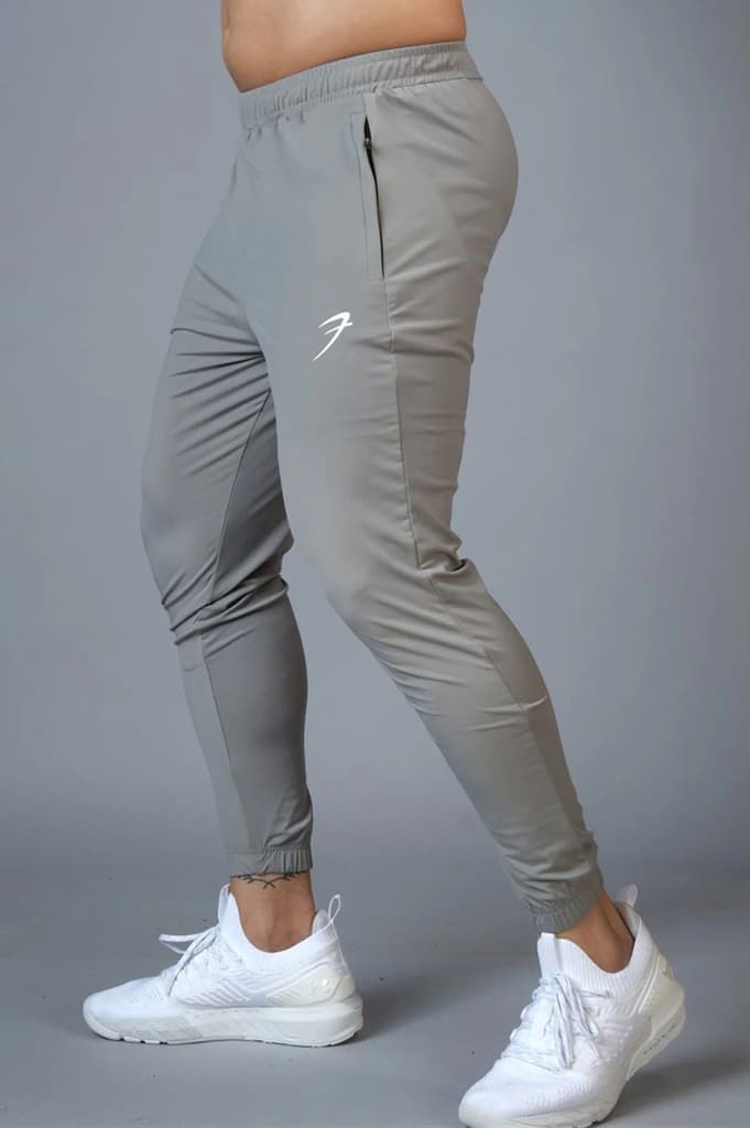 Identity Nylon Joggers Light Grey — S