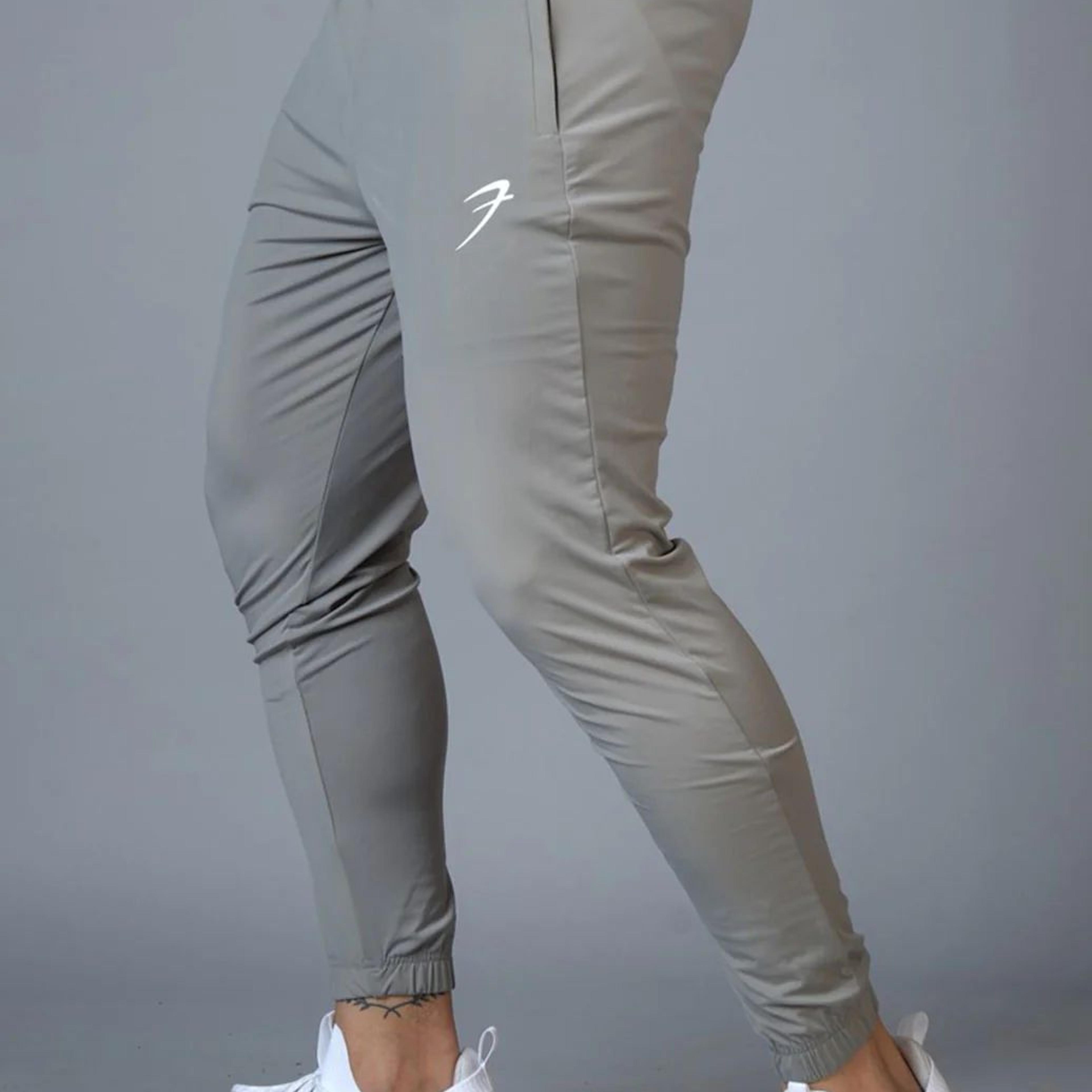 Identity Nylon Joggers Light Grey