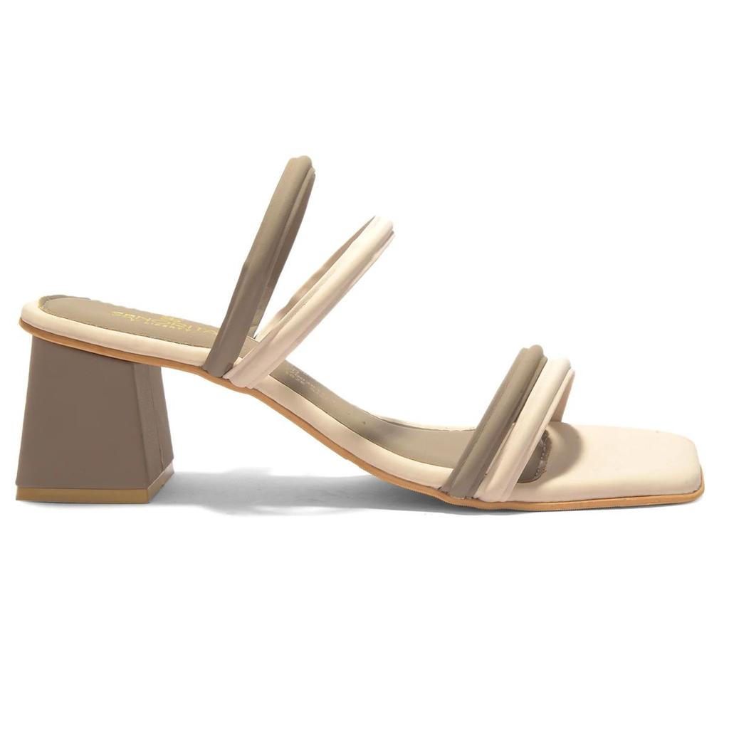 Senorita STY-162E Beige Casual Heeled Slippers for Women by Liberty — photo 4