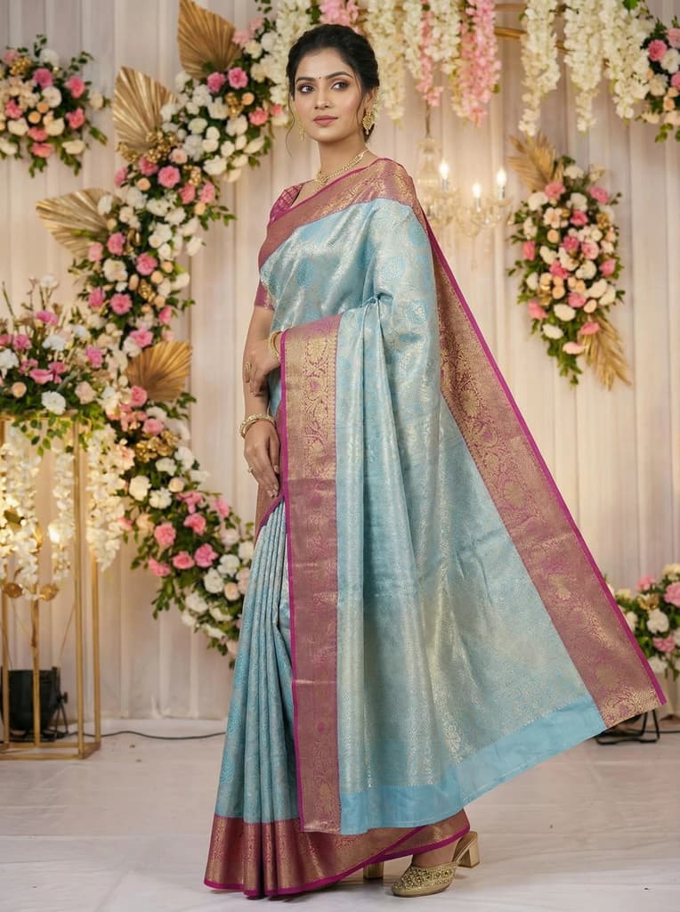 MIMOSA Women's Woven Design Kanjivaram Style Art Silk Saree with Blouse Piece - Ananda (SA00002476ANFREE) — photo 3