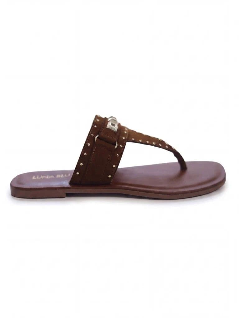 LUNA BLU Tan Embellished Thong-Strap Sandals — photo 2