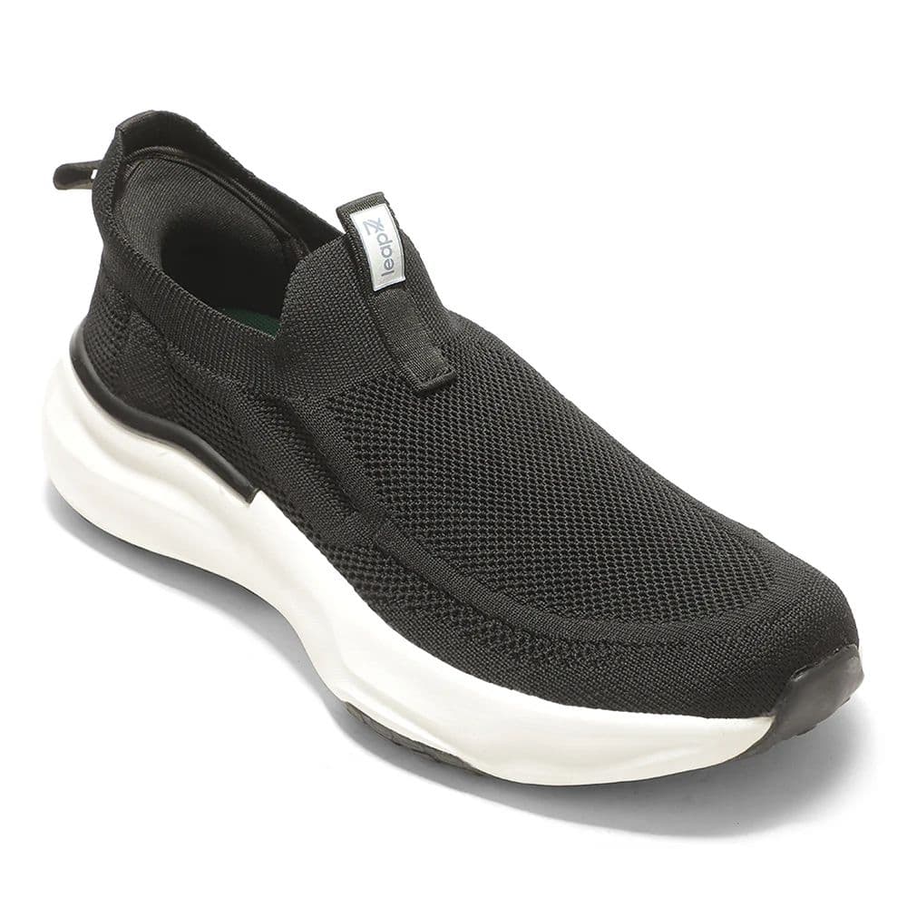 Leap7X by Liberty Men's CHICAGO-1 Black Slip-On Walking Shoes - EAZYGO Technology with Ortholite Insole — 6/40 / Black