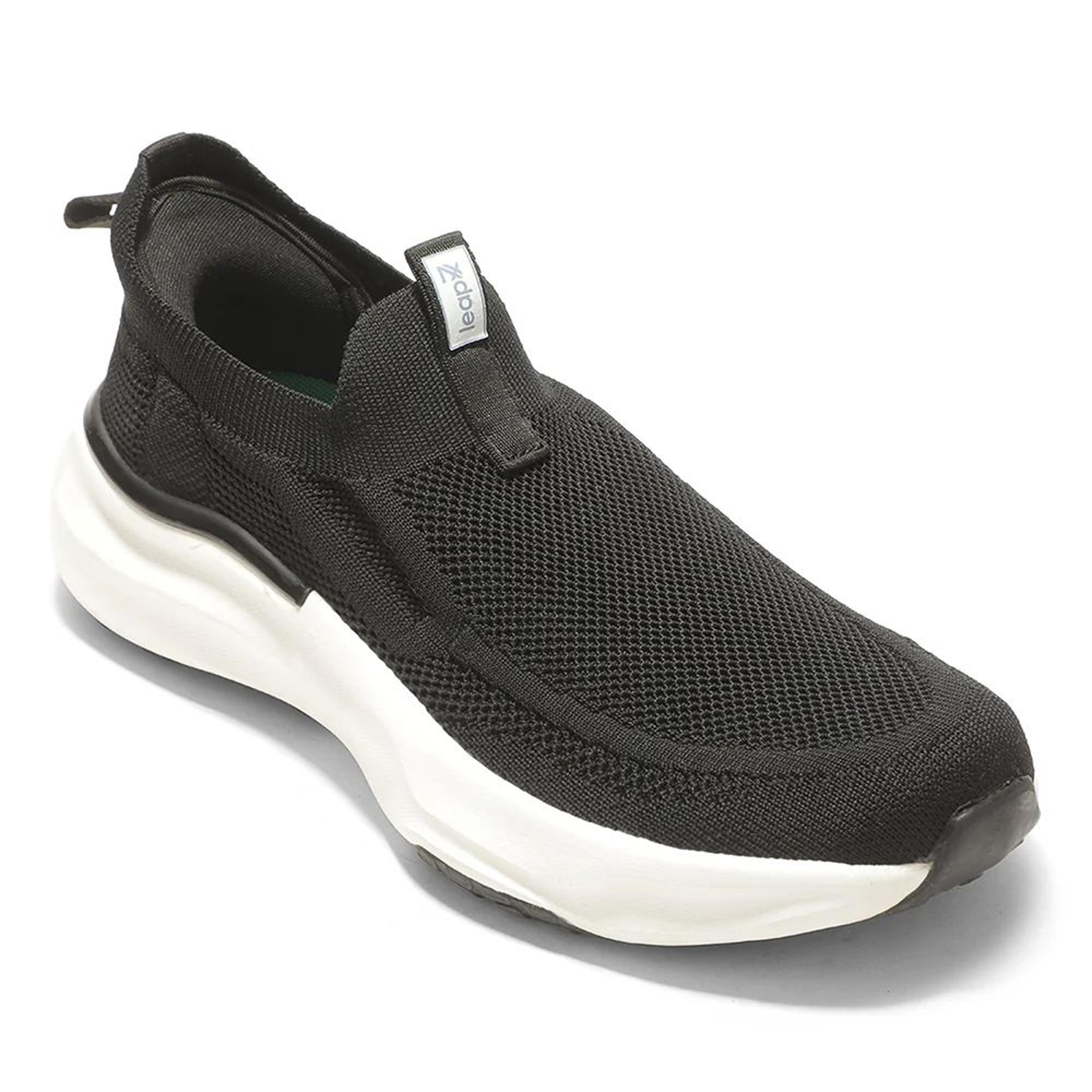Leap7X by Liberty Men's CHICAGO-1 Black Slip-On Walking Shoes - EAZYGO Technology with Ortholite Insole