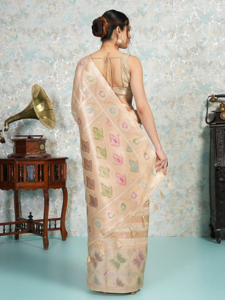 Mimosa Women's Woven Design Banarasi Style Art Silk Saree With Blouse Piece : SA00002065CKFREE — photo 4