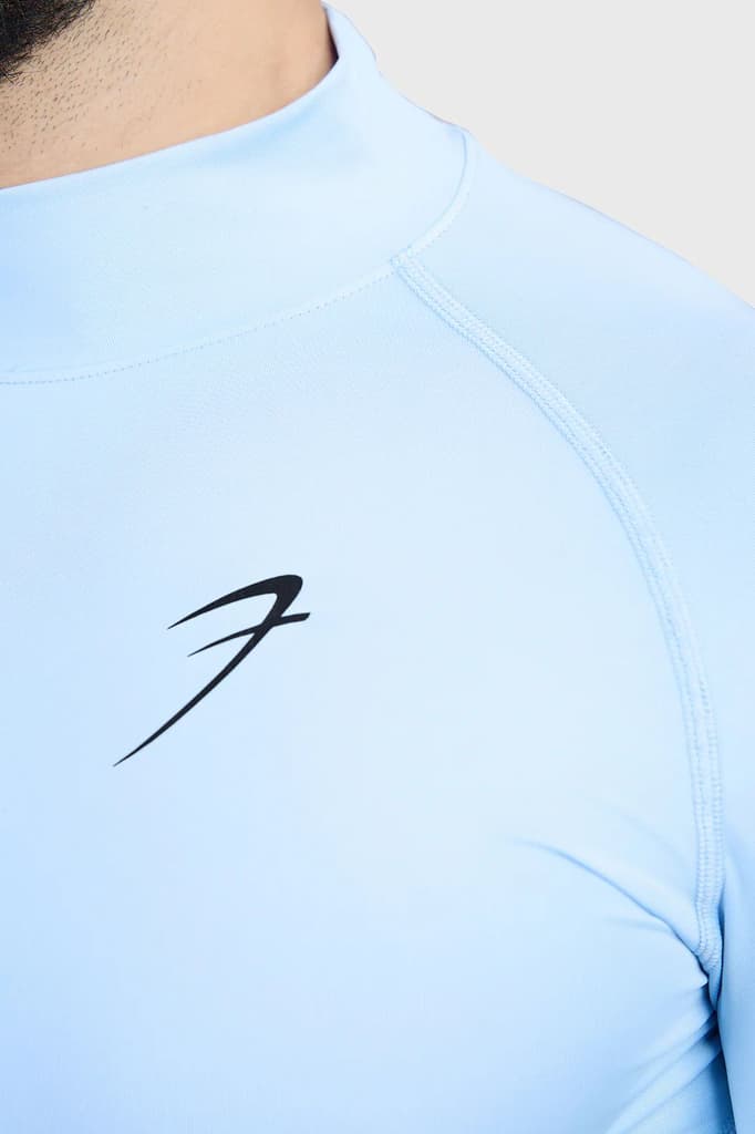 High Neck Compression Full Sleeves T-shirt Glacial Blue — photo 3