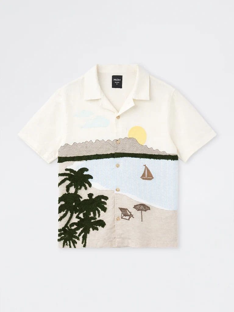 Nuon Off-White Scenic Embroidered Relaxed-Fit Shirt — photo 5