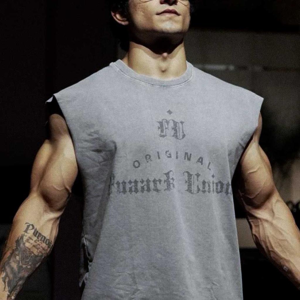 Shadow Washed Capsleeves Tank Light Grey