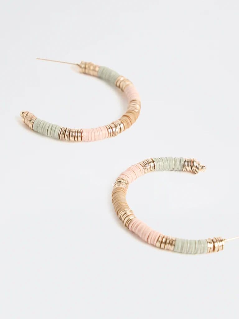 Westside Accessories Multi Color Beaded Hoop Earrings — photo 3