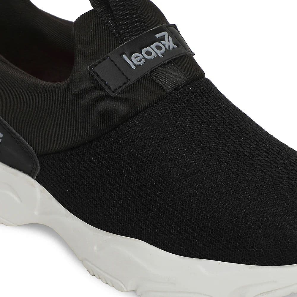 Leap7x Black Sports Non Lacing Walking Shoes For Women JIMNY-61E By Liberty — photo 6