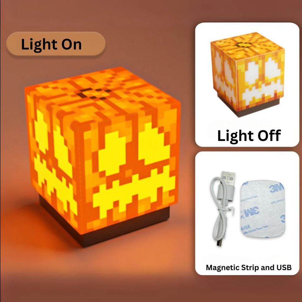 Minecraft Block Night Light | USB Rechargeable Mini Cube Lamp with Magnetic Mount — photo 5