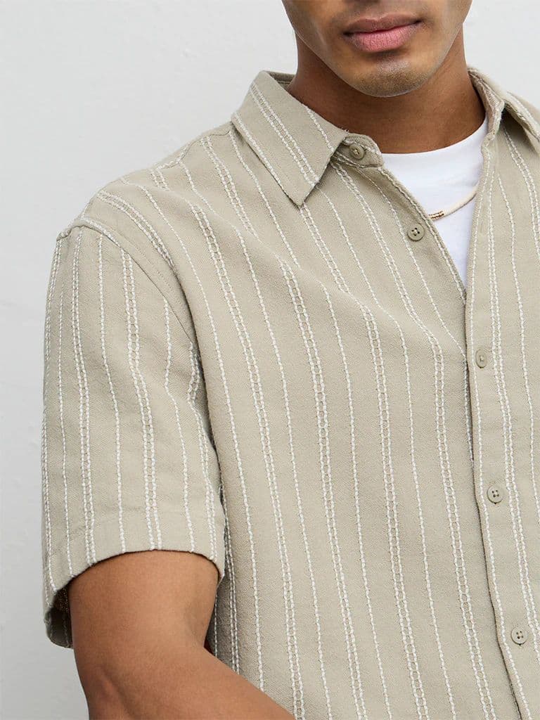 ETA Light Sage Nature-Inspired Relaxed-Fit Cotton Shirt — photo 3
