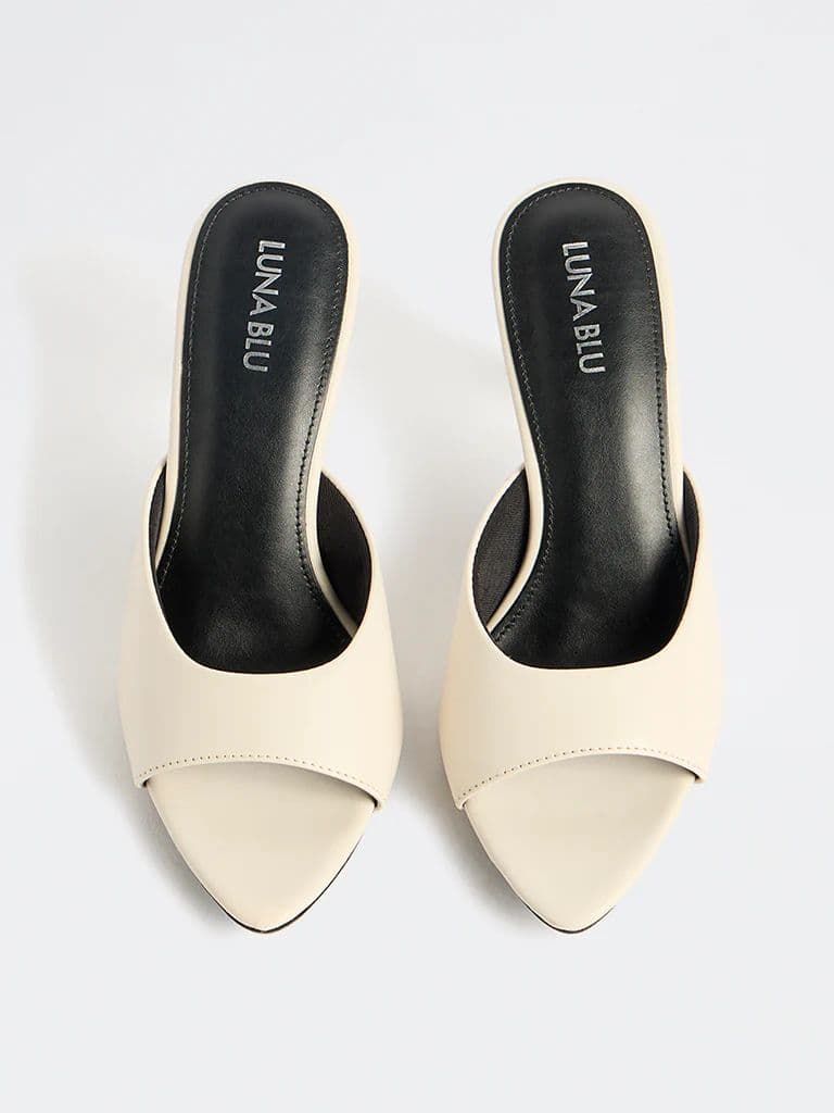 LUNA BLU Ivory Stiletto-Heel Sandals — photo 2