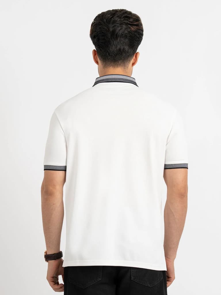 T Shirts for Men in White | Polo Half Sleeve T Shirt — photo 3