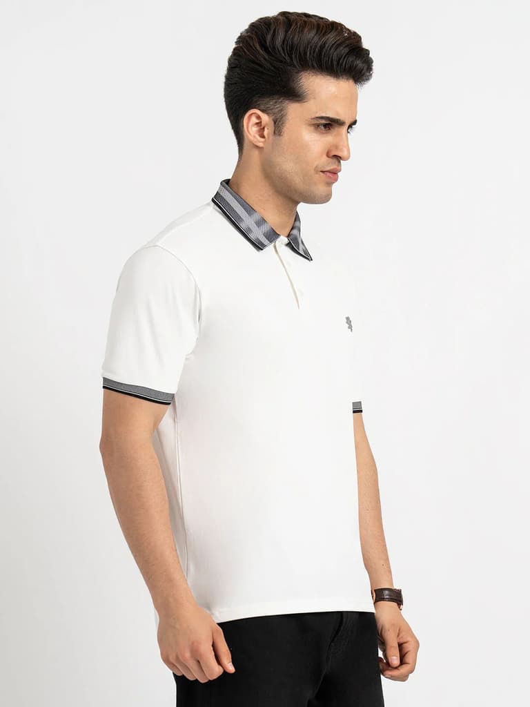 T Shirts for Men in White | Polo Half Sleeve T Shirt — photo 6