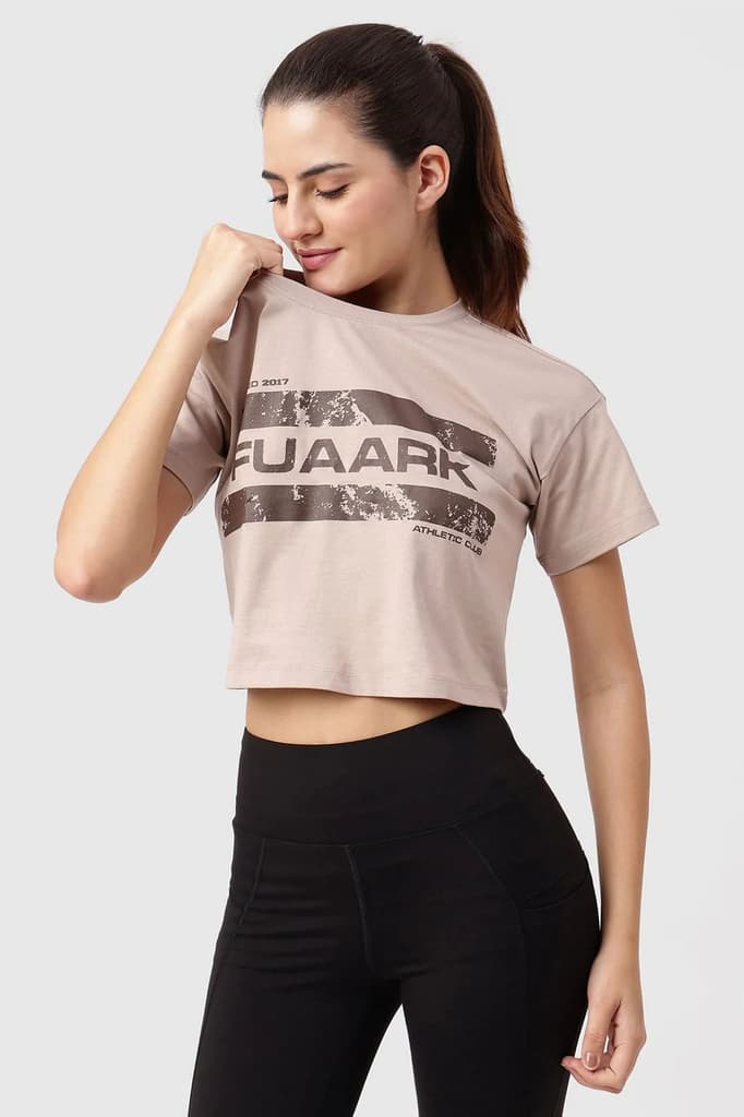 Brisk Fuaark Cotton Crop Top Beige — photo 4