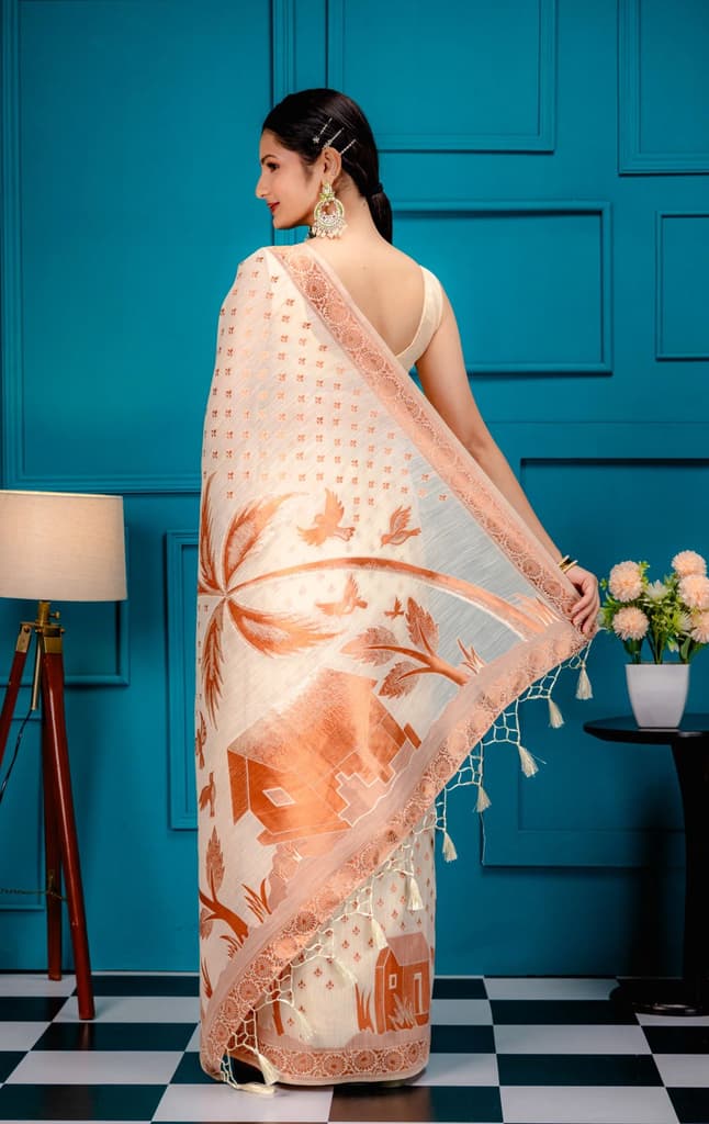 Mimosa Women's Woven Design Banarasi Style Art Silk Saree With Blouse Piece : SA00001828HWFREE — photo 6