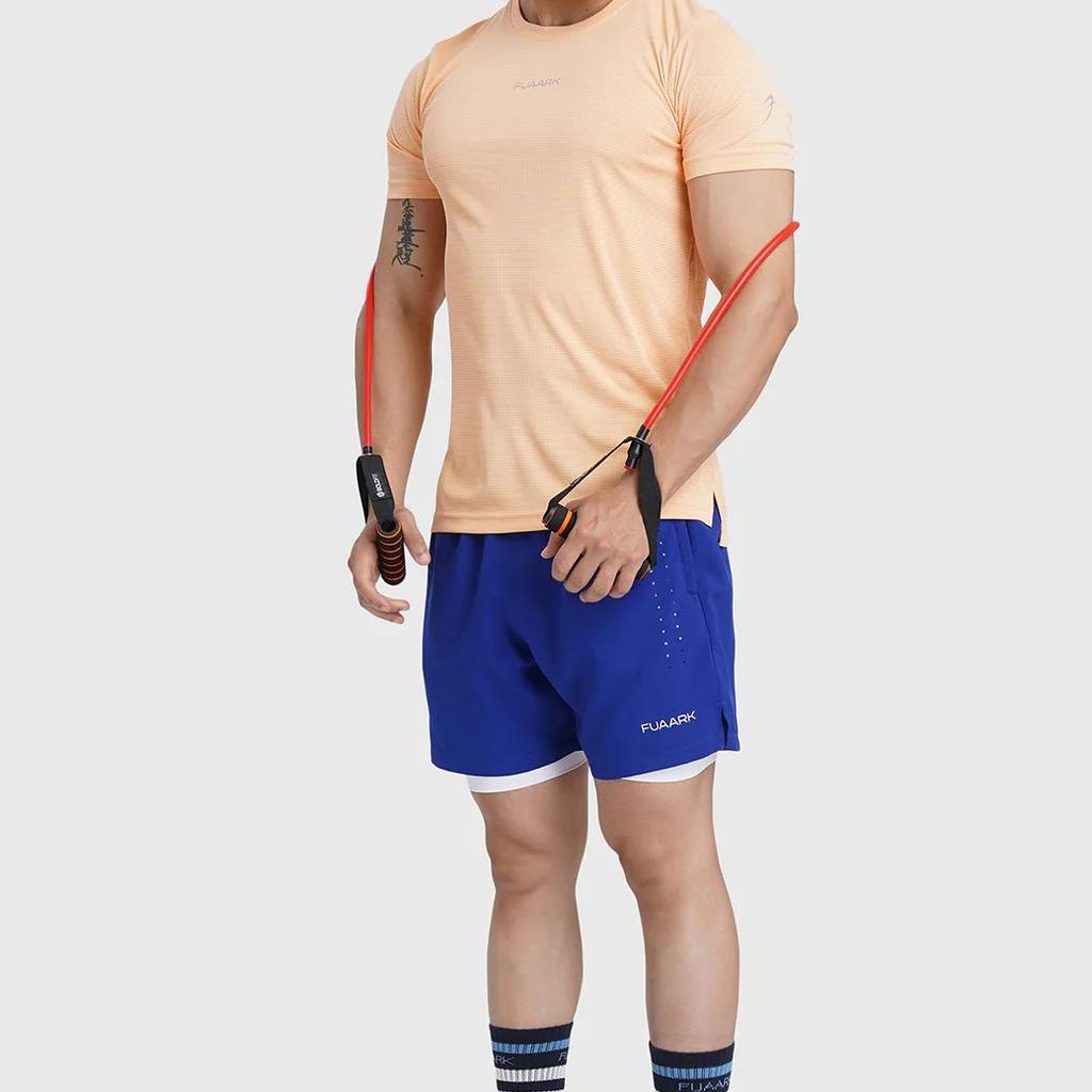 Checks Running T-shirt Peach