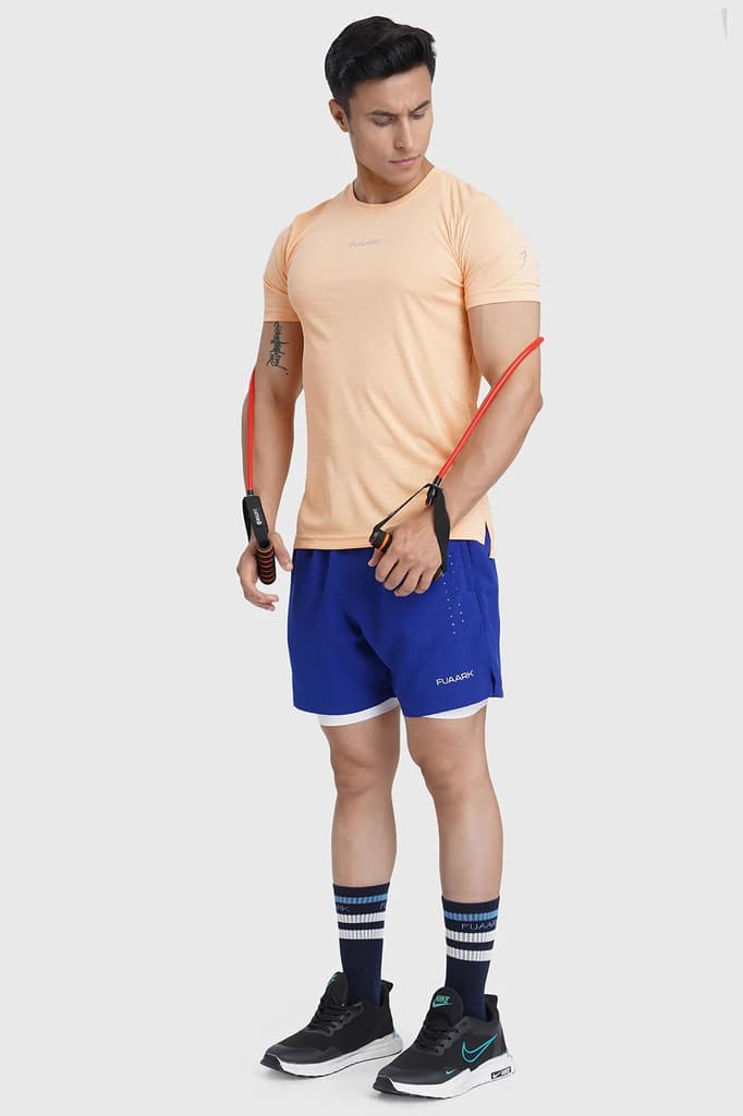 Checks Running T-shirt Peach — S