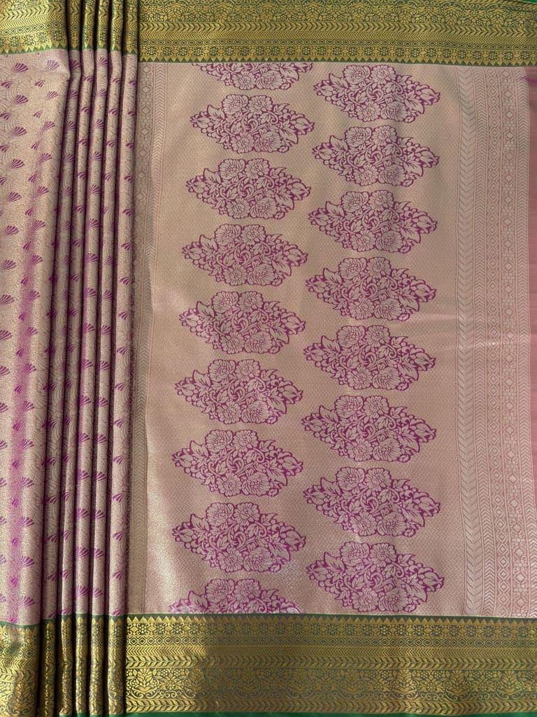 MIMOSA Women's Woven Design Kanjivaram Style Art Silk Saree with Blouse Piece - Magenta (SA00002866MJFREE) — photo 7