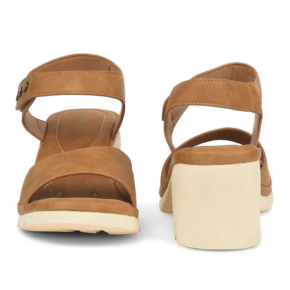 Healers Tan Casual Block Heel Sandal For Women ZQ-DM-17 By Liberty — photo 6