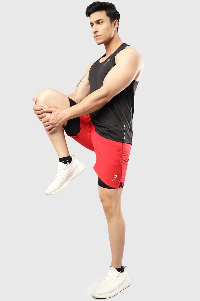 2 in 1 Compression Shorts Red — photo 2