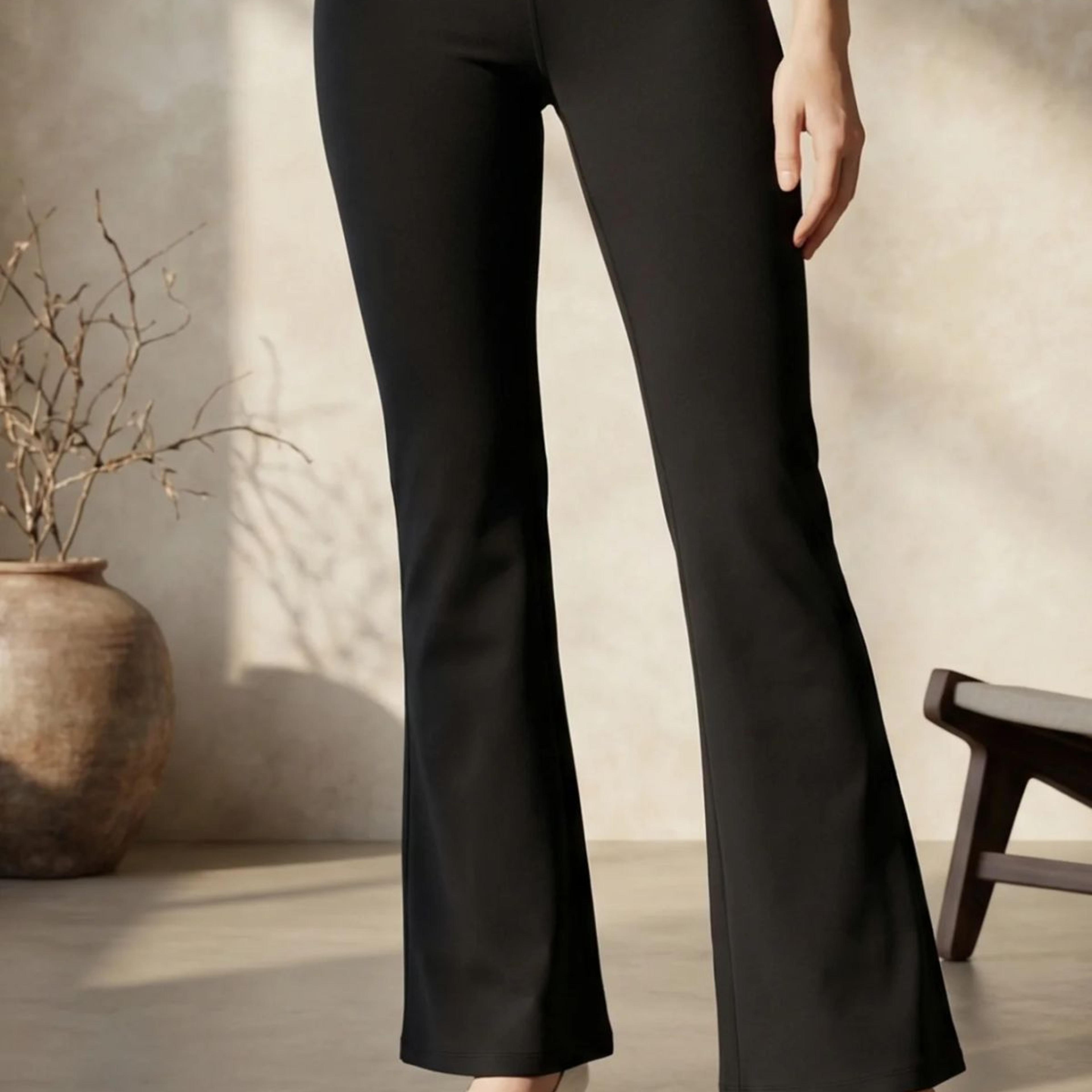 Black Slim Fit Bootcut Boss Pants
