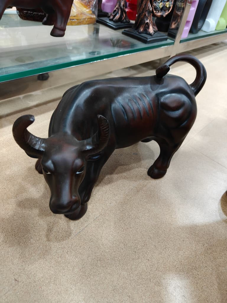 Bronze Bull Statue | Decorative | Metal | Brown