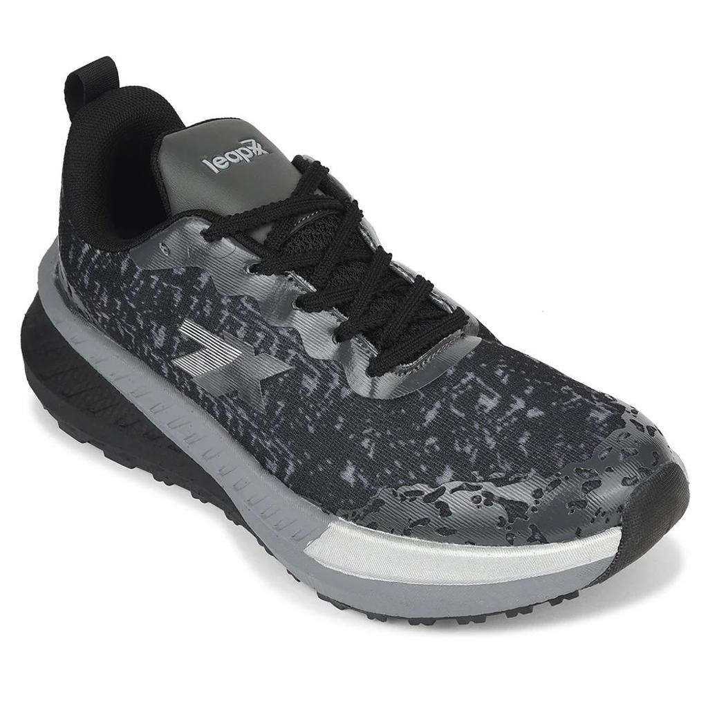 Leap7x Dark Grey Sports Lacing Running Shoes For Men XLM-07 By Liberty