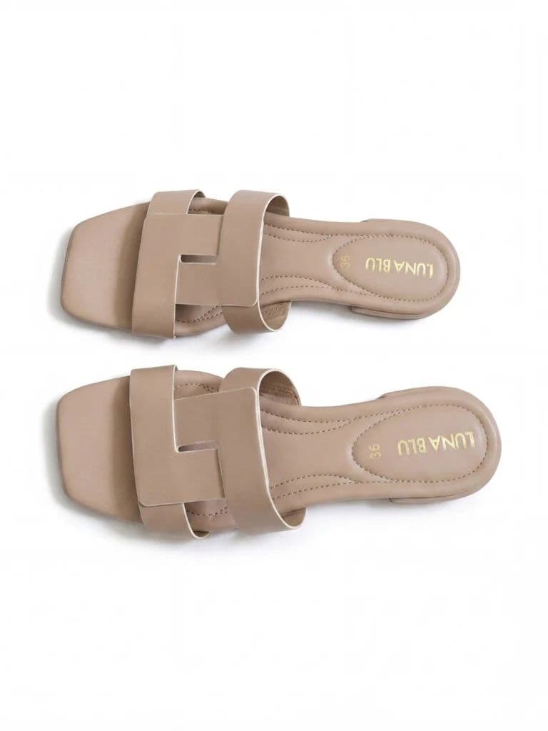 LUNA BLU Blush Pink Lock Pattern Sandals — photo 2