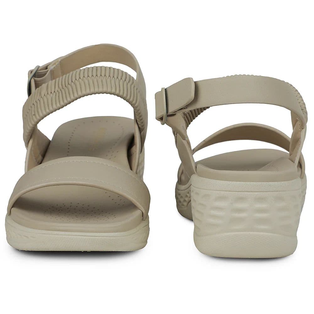 Healers Off White Wedge Heel Sandal For Women ZQ-FD-49 By Liberty — photo 6