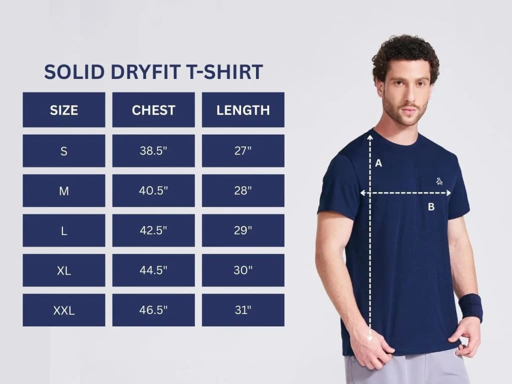 Men's Navy Solid Round Neck T-Shirt — photo 7
