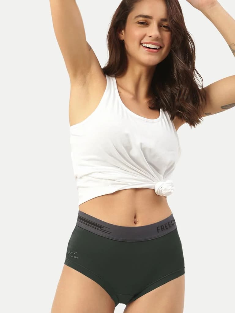 Women Micro Modal Boxer Brief (Pack of 1) — Seaweed Green / S / Women