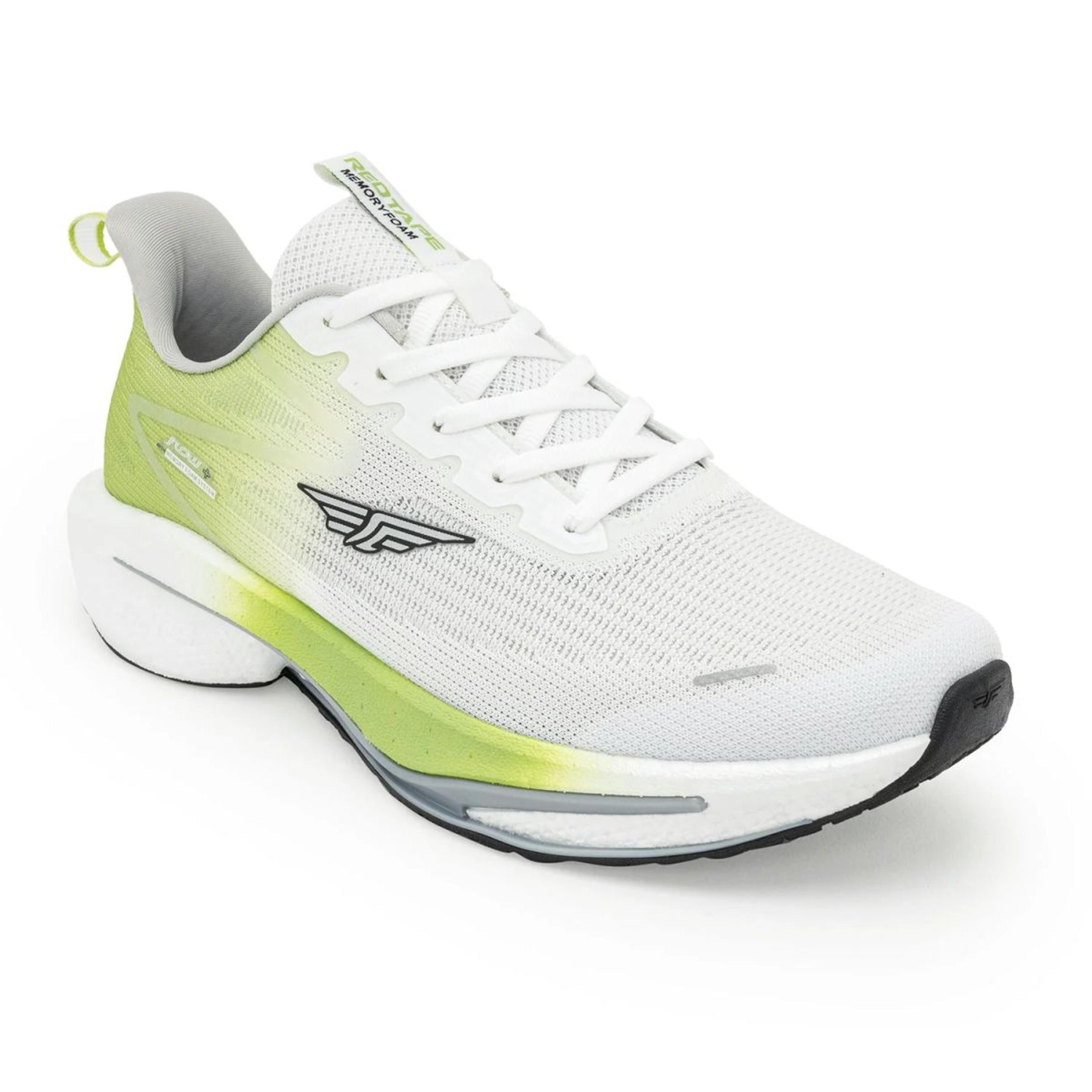 Sports Shoes for Men in Lime and White | Athleisure Shoes